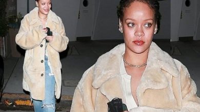Photo of Rihanna is an all-natural beauty as she steps out makeup free for a swanky Italian dinner in Los Angeles