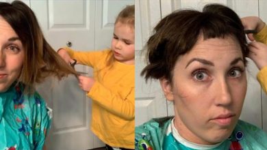 Photo of Before Starting Chemo Mom Allows Her 4-Year-Old To Give Her Anything Goes Haircut