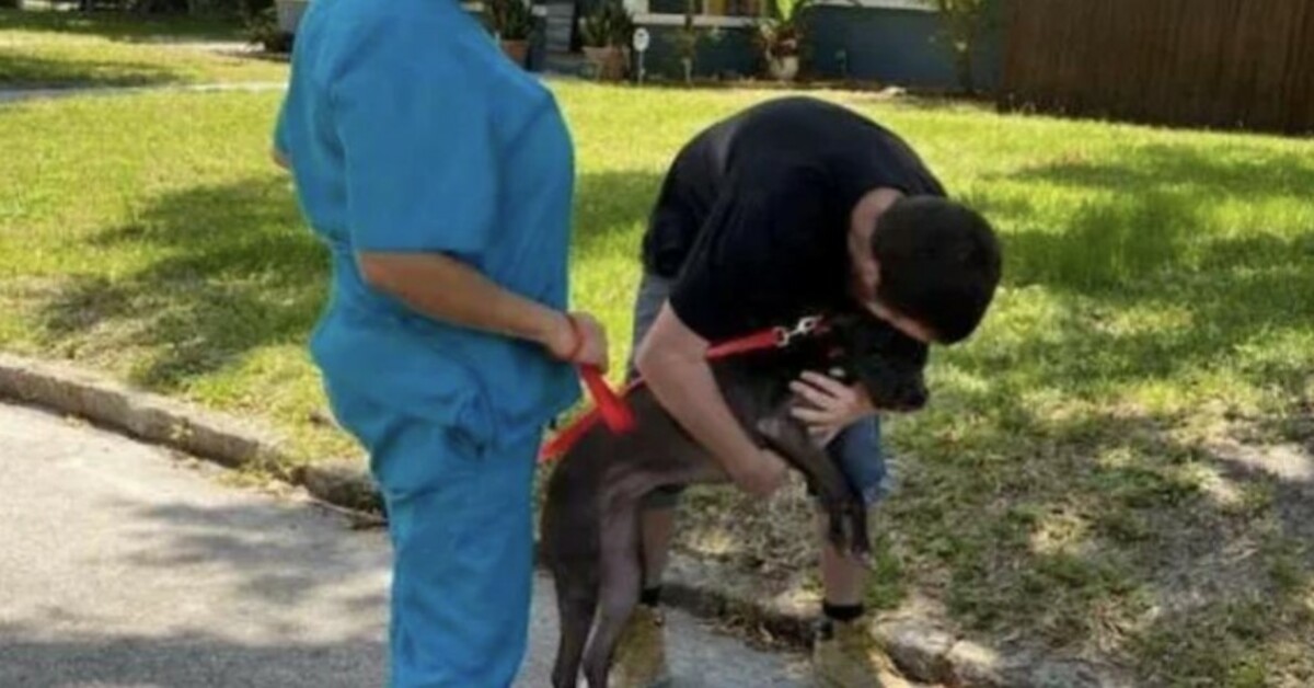 A homeless man had to give his dog to a shelter, but he returned it