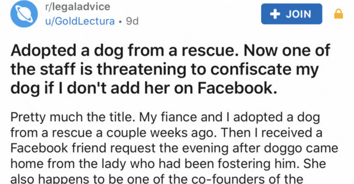 Dog Owner Doesn’t Add Rescue Worker On Facebook, So They Threaten To Take Her Dog