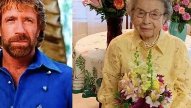 Photo of Chuck Norris’ mother, who worked the night shift to lift her three sons out of poverty, is celebrating her 102nd birthday