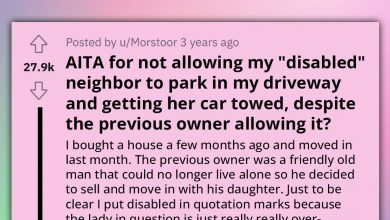Photo of Redditor Tows “Disabled” Neighbor’s Car After Consistently Warning Her Not To Park In Their Driveway