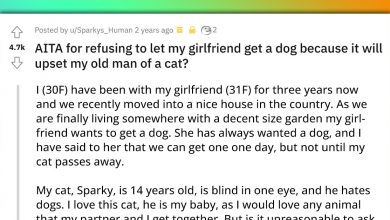 Photo of Girlfriend Wants To Get A Dog, Boyfriend Refuses Because His Senior Cat Hates Dogs