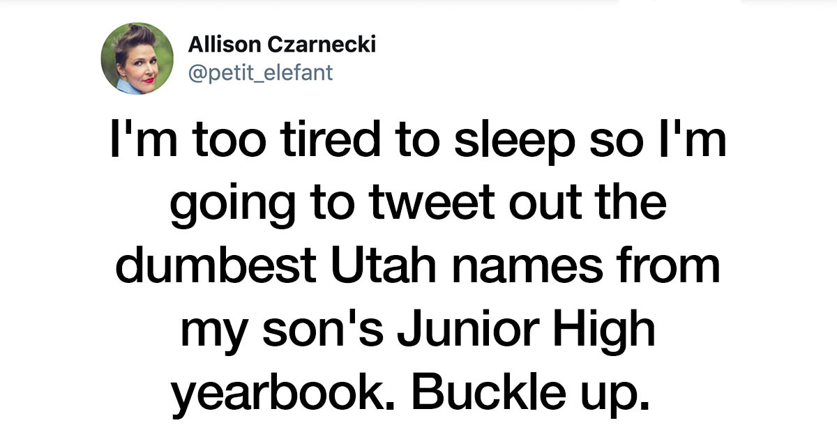 Utah Mom Tweets All The Incredibly Bizarre Names She Found In Her Kid’s Yearbook