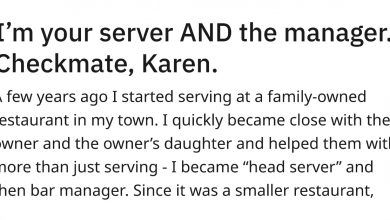 Photo of Karen Gets Shut Down When She Asks To Speak To The Manager For Overcharging On Wine