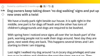Photo of Neighborhood Karens Put Up Fake Signs Restricting Dog Movement And Dog Owners Get Their Petty Revenge