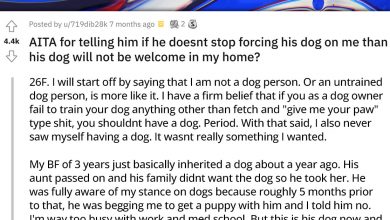 Photo of Lady Tells Her Boyfriend To Stop Forcing His Dog On Her Or They Won’t Be Welcomed In Her Home Anymore