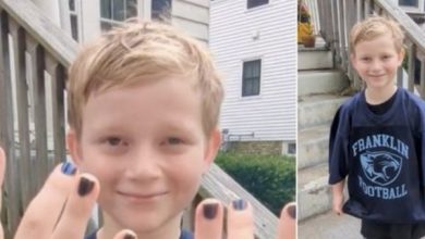 Photo of 7-year-old boy applauded for spectacular retort after woman claimed only girls wear nail paint.