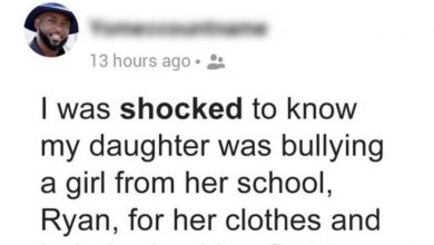 Photo of Father Finds Out Daughter Is Bullying Girl for Her Looks…