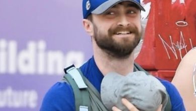 Photo of Daniel Radcliffe steps out with partner Erin Darke and newborn in adorable photos