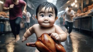 Photo of The Mischievous Baby and the Runaway Chicken: A Tale of Chaos in the Marketplace
