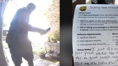 Photo of UPS Driver Falls From Porch And Asks For The Video