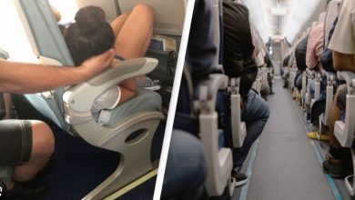 Photo of Dad sparks online debate after cradling daughter’s head for 45 minutes so she could sleep during a flight