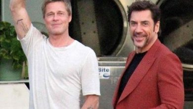 Photo of Brad Pitt and Javier Bardem Show Off Sleek Style While on Set of Their New F1 Racing Movie