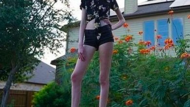 Photo of 7-Year-Old Sensation Sets World Record with Extraordinarily Long Legs