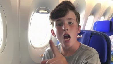 Photo of Pampered Boy Ridicules Flight Attendant Unaware That His Wealthy Father Is Observing