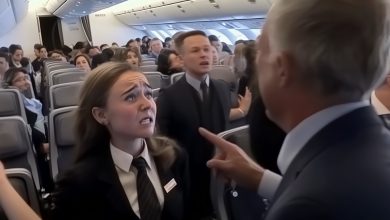 Photo of ‘I’m in charge here!’ A wealthy man makes a flight attendant cry, but an elderly woman steps in and puts him in his place