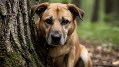 Photo of They led the dog far into the woods and tied him to a tree, convinced he’d be gone for good
