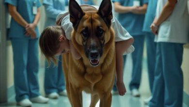 Photo of A K9 Enters the Hospital Carrying a Girl in Danger — What Happened Next Stunned Everyone!