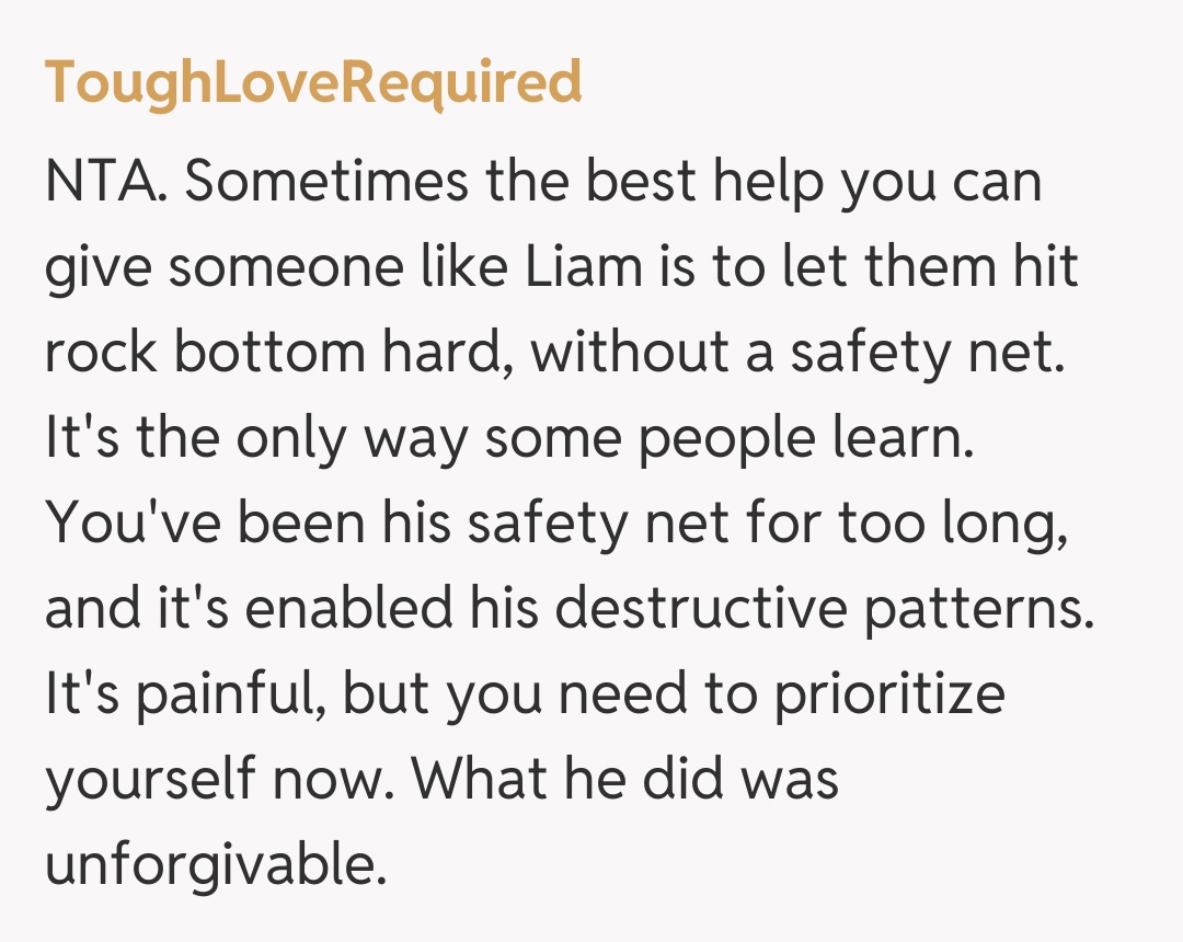 Comentariu de la ToughLoveRequired