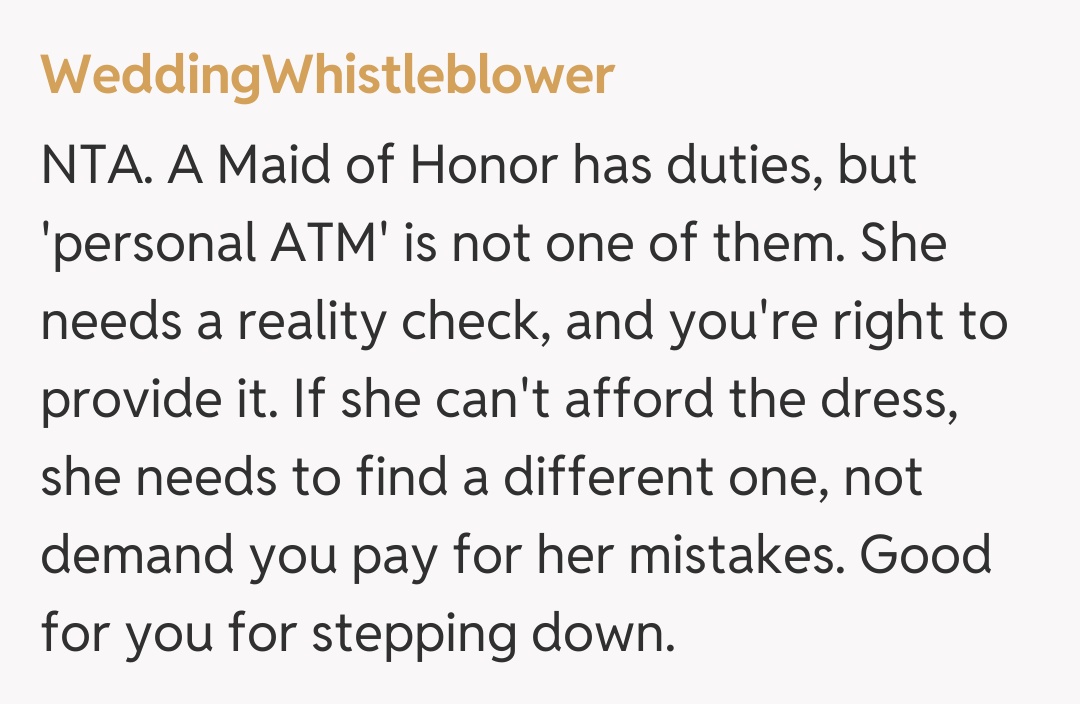 Comentariu de la WeddingWhistleblower