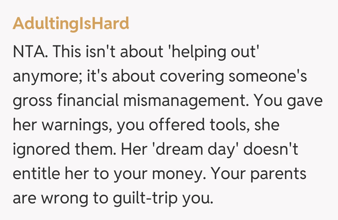 Comentariu de la AdultingIsHard