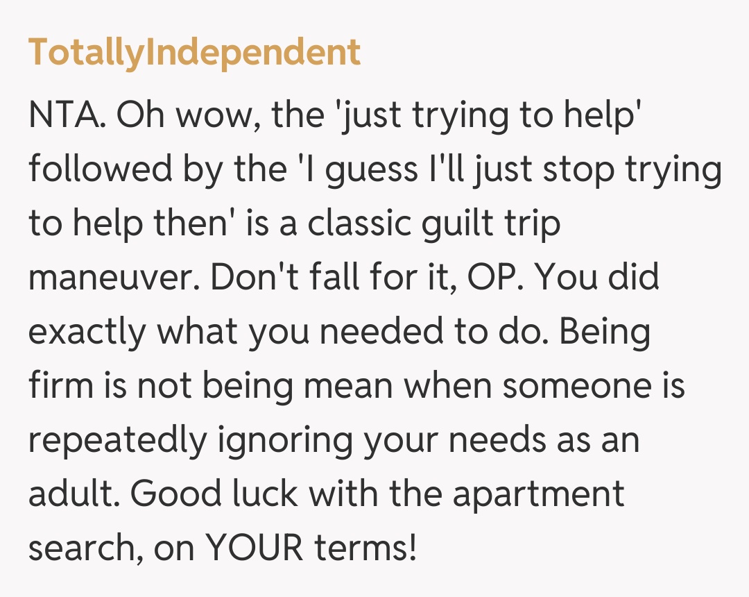 Comentariu de la TotallyIndependent