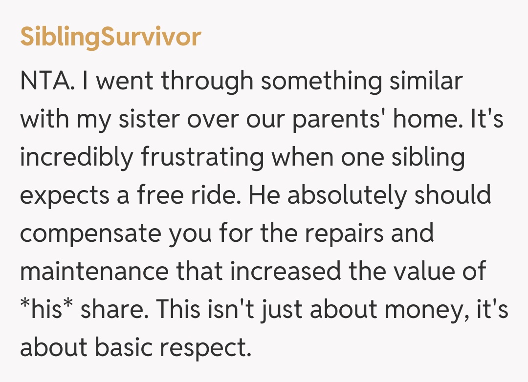 Comentariu de la SiblingSurvivor