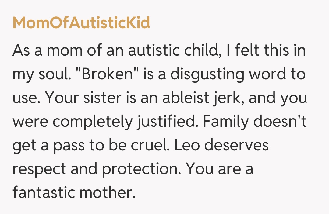 Comentariu de la MomOfAutisticKid