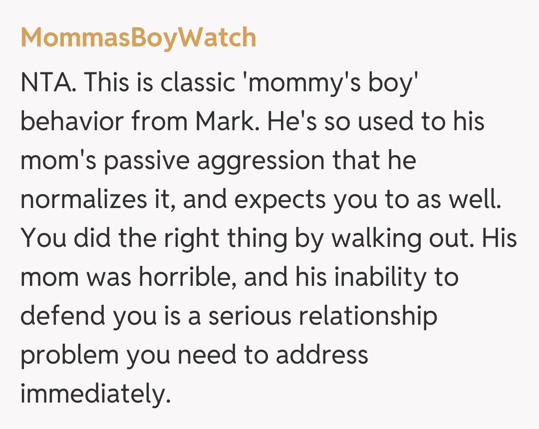 Comentariu de la MommasBoyWatch