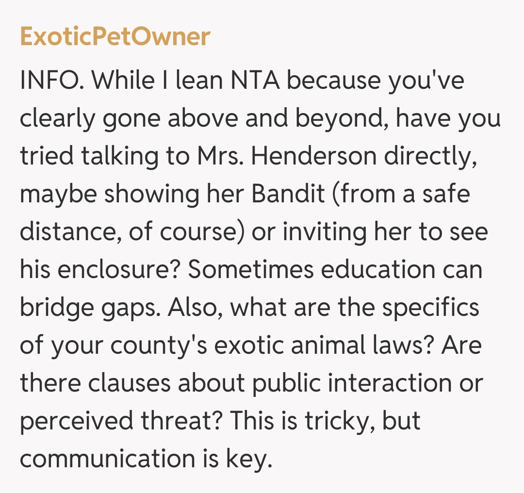 Comentariu de la ExoticPetOwner