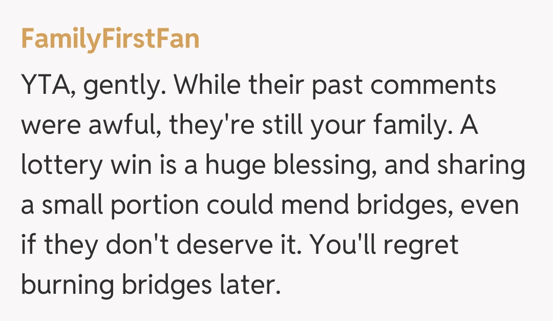Comentariu de la FamilyFirstFan
