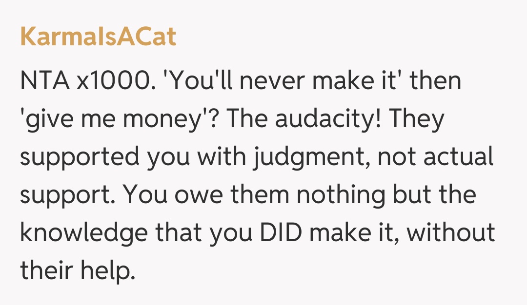 Comentariu de la KarmaIsACat