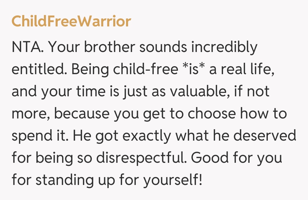 Comentariu de la ChildFreeWarrior