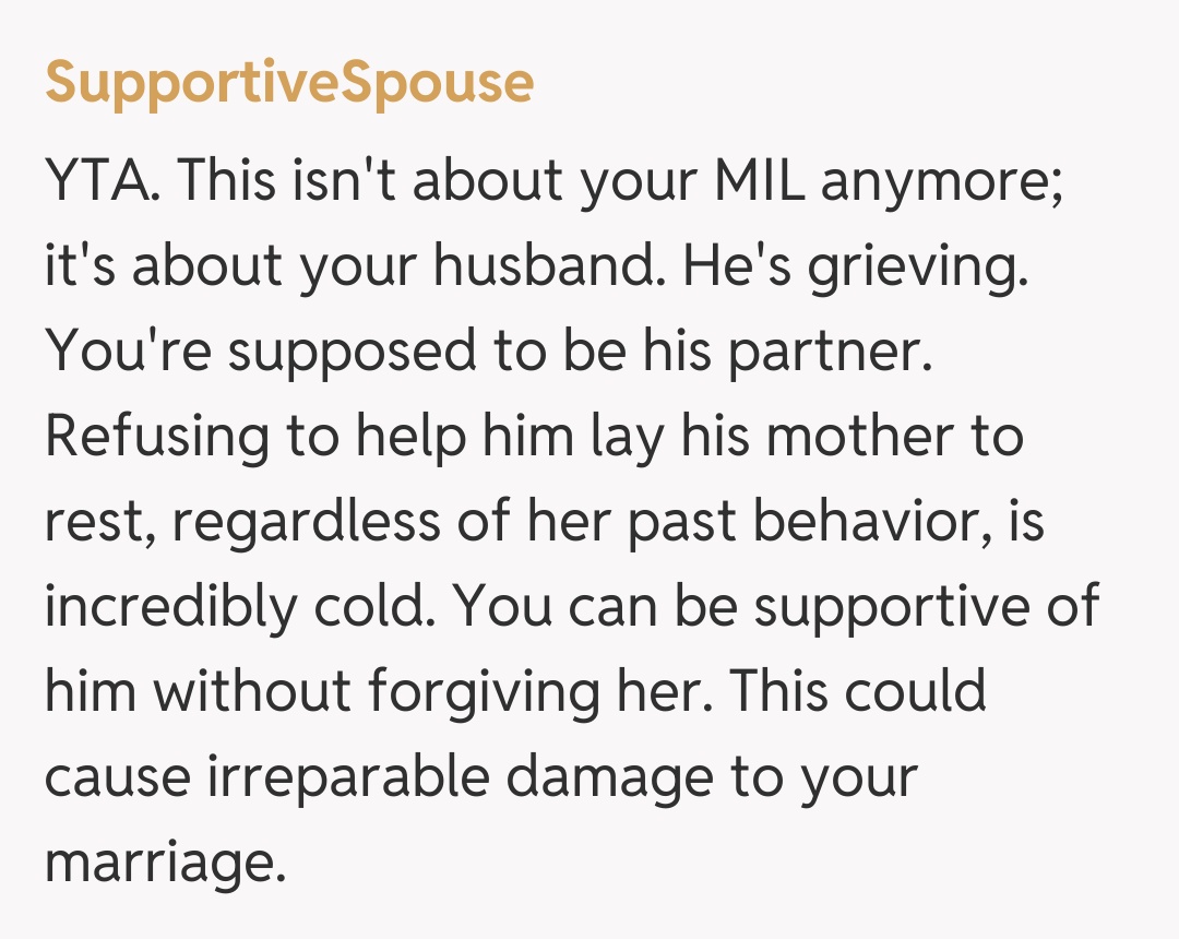 Comentariu de la SupportiveSpouse