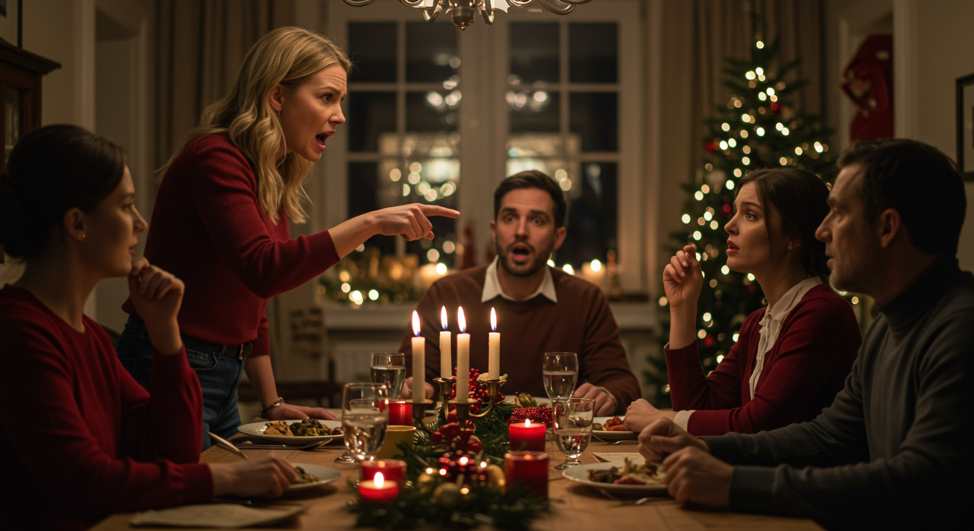 AITA for standing up during Christmas dinner and screaming at my husband to stop talking about my body?