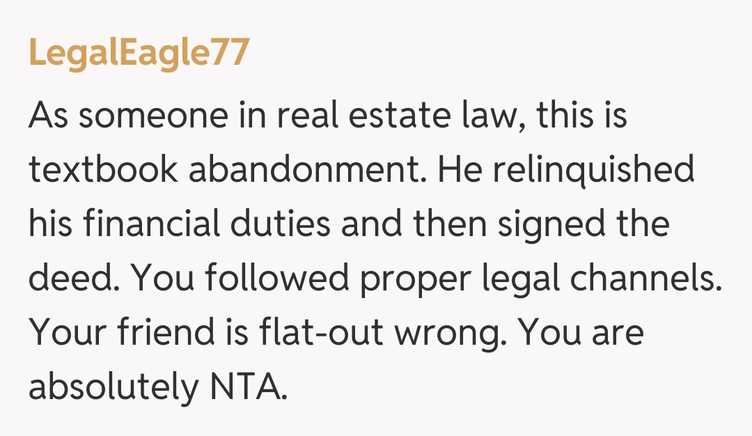 Comentariu de la LegalEagle77