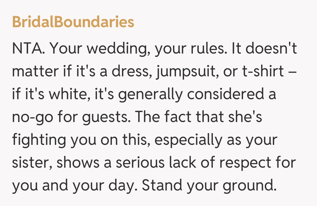 Comentariu de la BridalBoundaries
