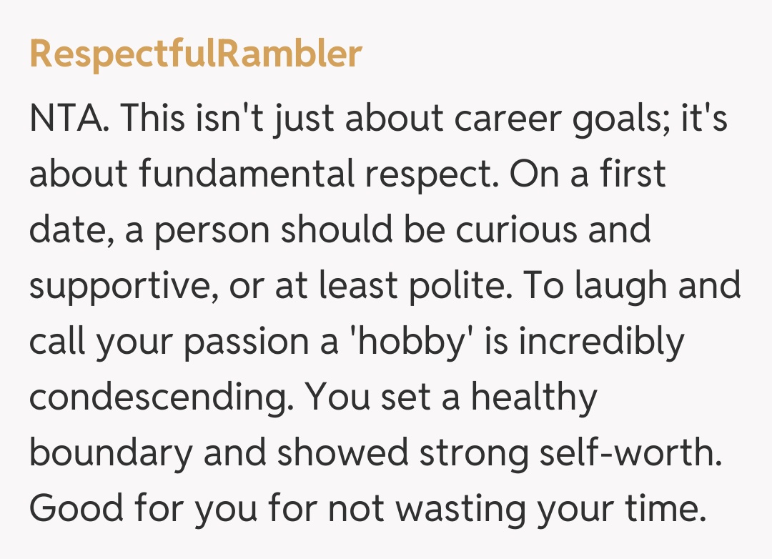 Comentariu de la RespectfulRambler