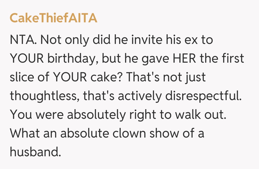 Comentariu de la CakeThiefAITA