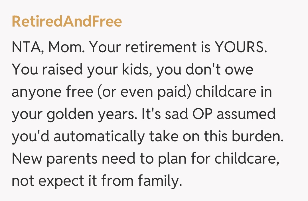 Comentariu de la RetiredAndFree