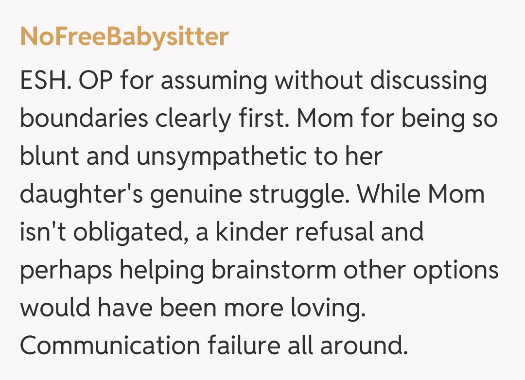 Comentariu de la NoFreeBabysitter