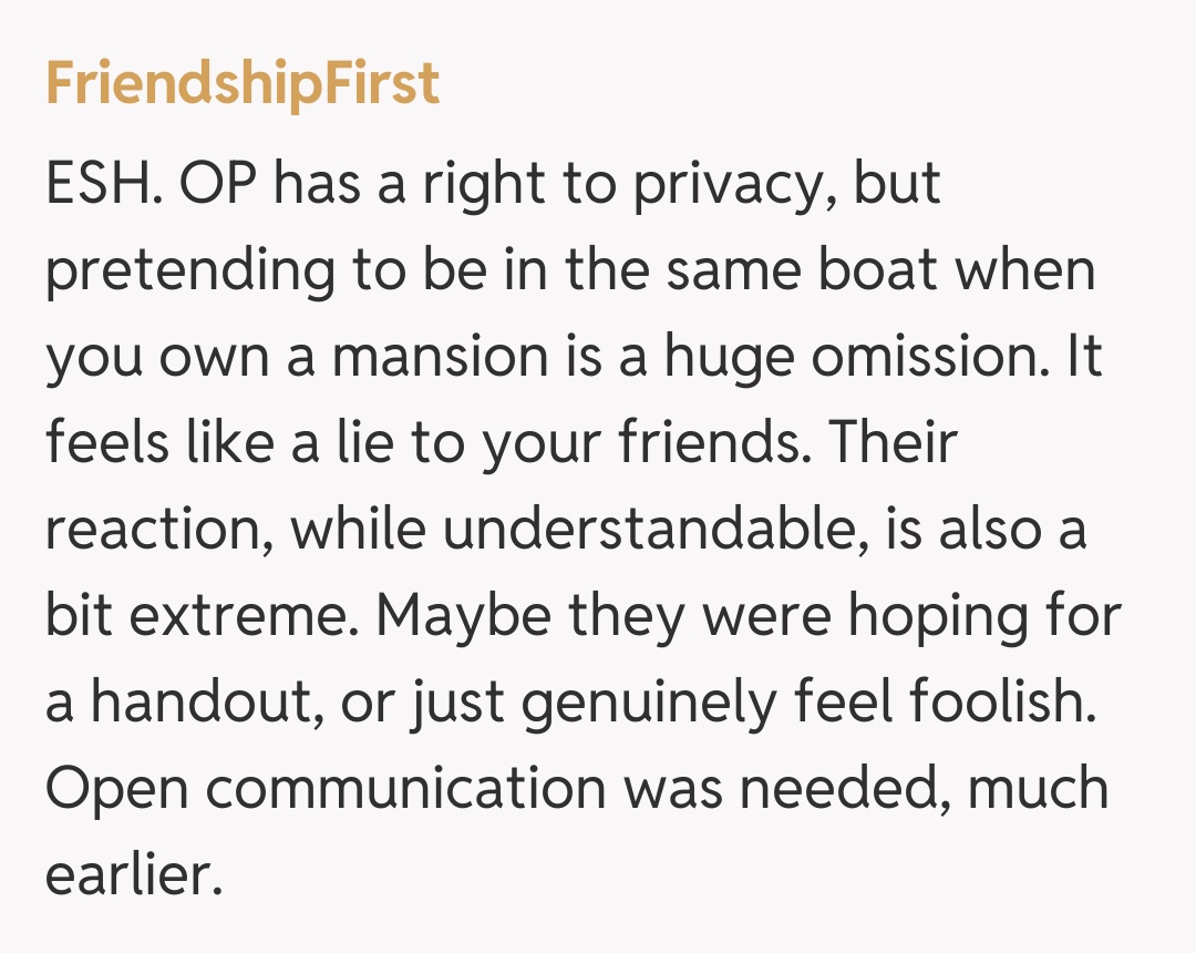 Comentariu de la FriendshipFirst