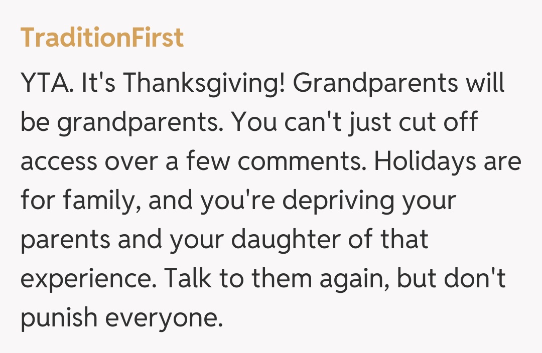 Comentariu de la TraditionFirst