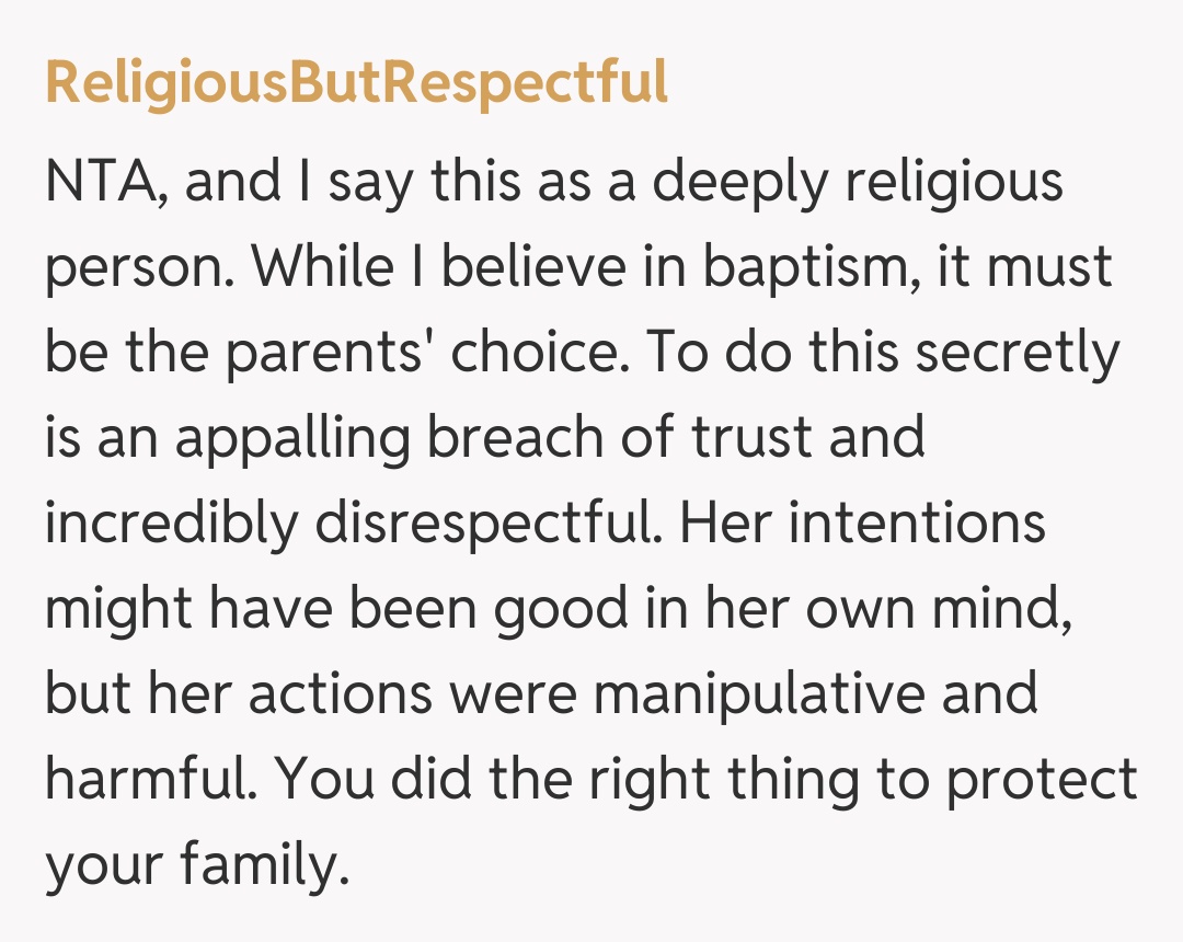 Comentariu de la ReligiousButRespectful