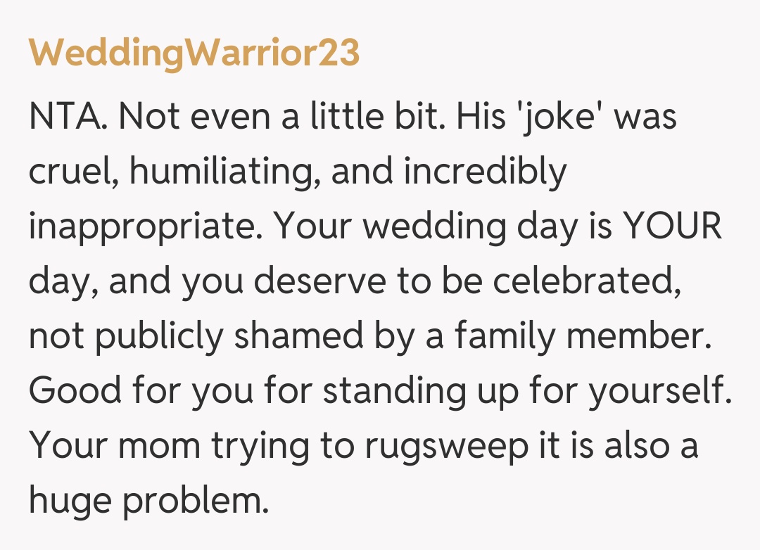 Comentariu de la WeddingWarrior23