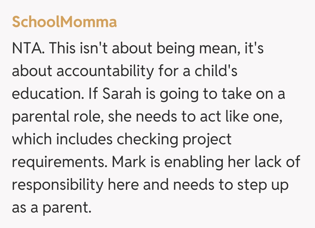 Comentariu de la SchoolMomma