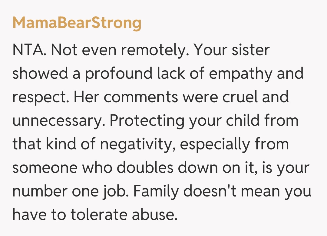 Comentariu de la MamaBearStrong