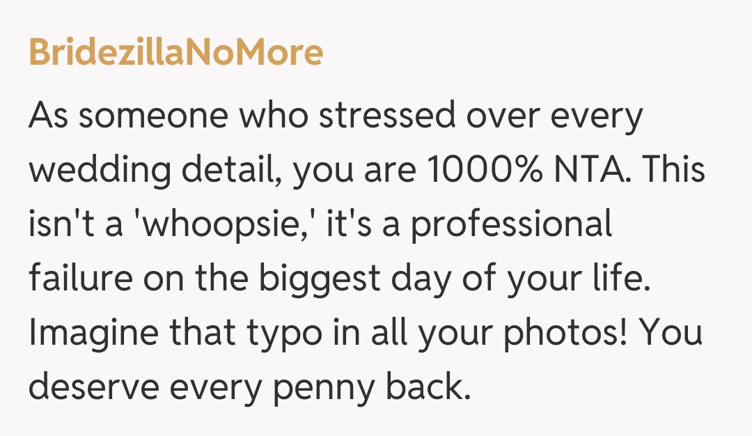 Comentariu de la BridezillaNoMore