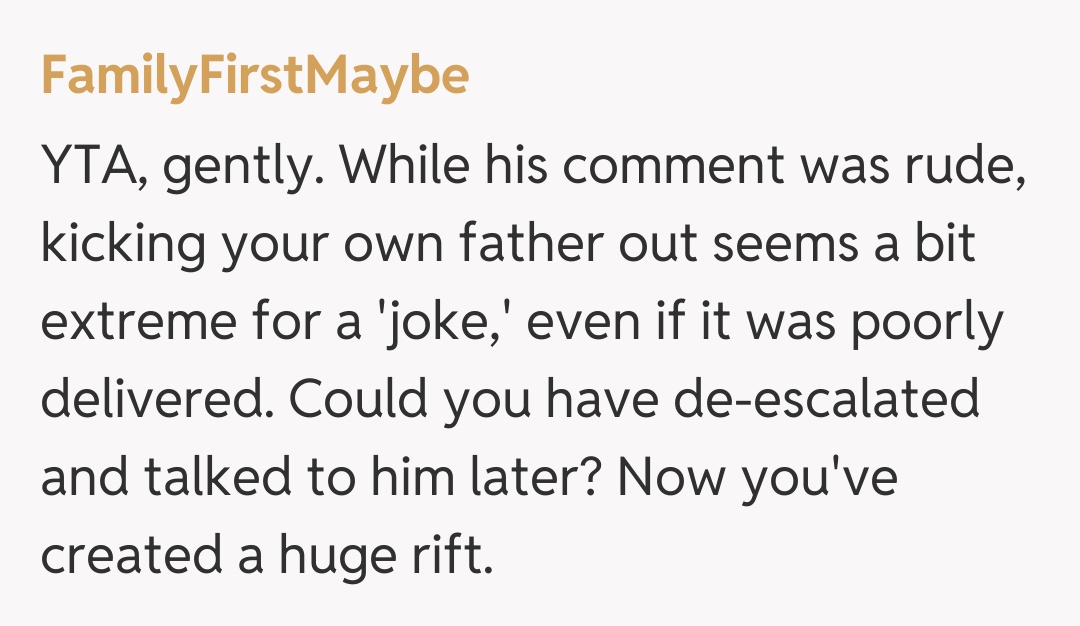 Comentariu de la FamilyFirstMaybe